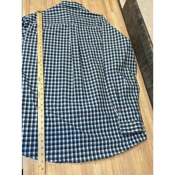 Cinch Shirt Mens Large Western Plaid Blue Check Teal Button Up Casual Work Rodeo - Picture 14 of 15